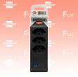 cleverLINE Abzweigstecker 3-fach schwarz mit USB Typ-A und USB Typ-C